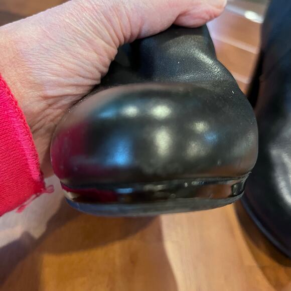 Giani Bernini Leather Heeled Ankle Boots 8.5 Buckle Zip F42292 Moto Grunge Punk - Picture 7 of 7